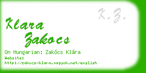 klara zakocs business card